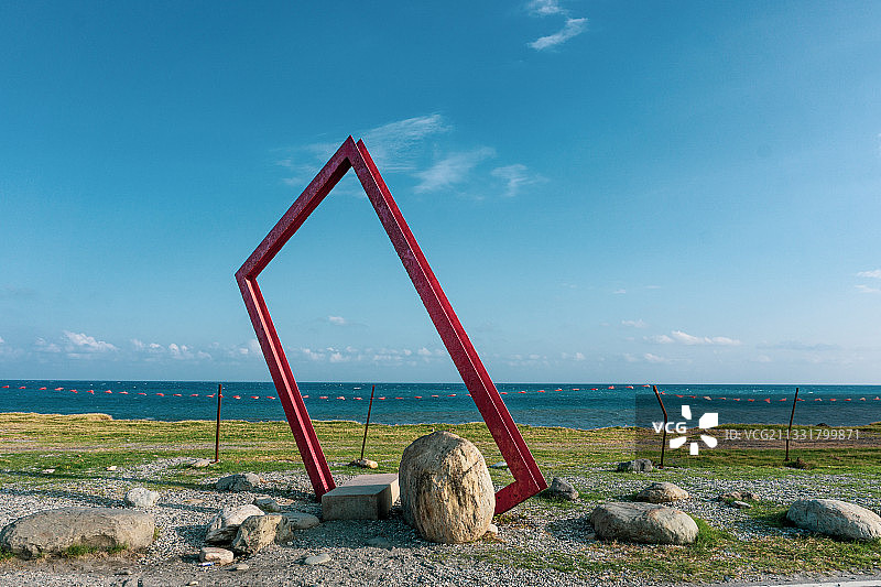 海岸画框雕塑图片素材