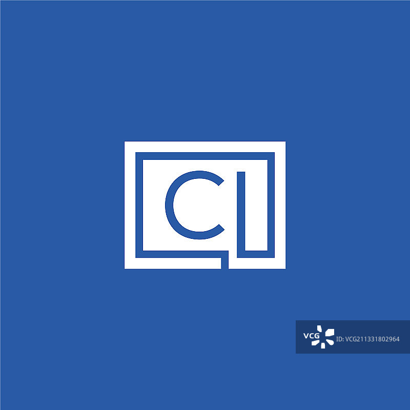 字母CI正方形logo创意设计图片素材