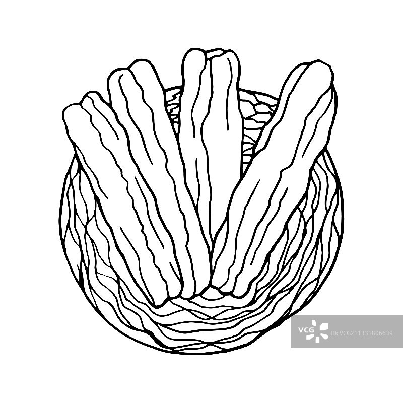 手绘涂鸦中国油条美食图片素材