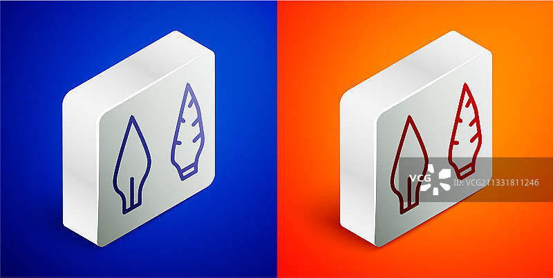 2.5D线条石器时代箭头图标图片素材