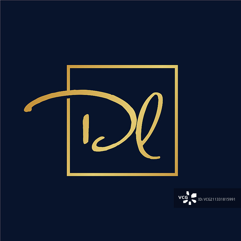 字母DL正方形logo创意设计图片素材