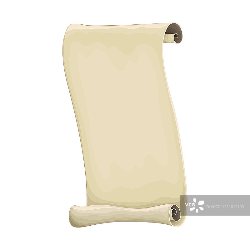 复古空白卷轴banner卡通图片素材