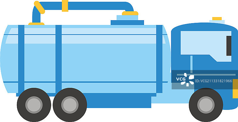 压裂卡车、化学罐和管道图片素材