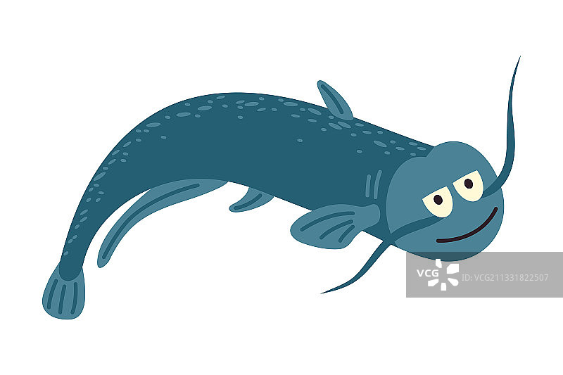 快乐的卡通鲶鱼图片素材