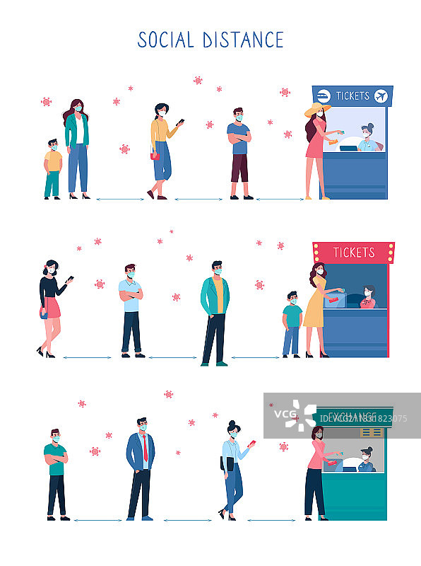 保持距离的人群图片素材