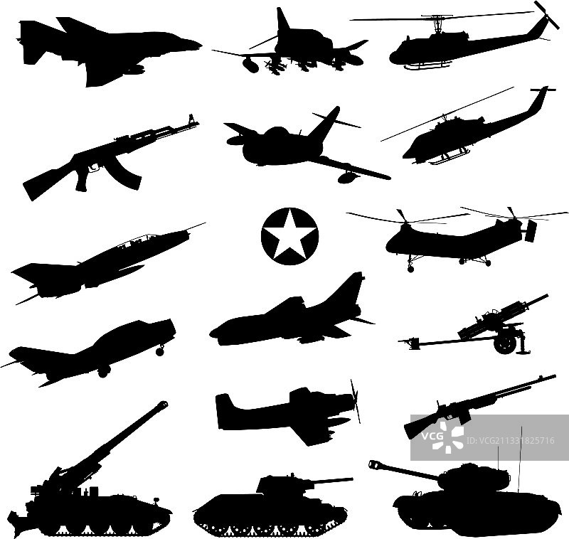 军事剪影合集图片素材