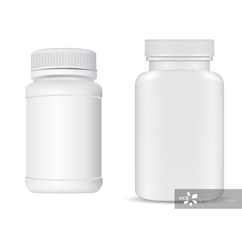 白色塑料维生素药丸瓶图片素材