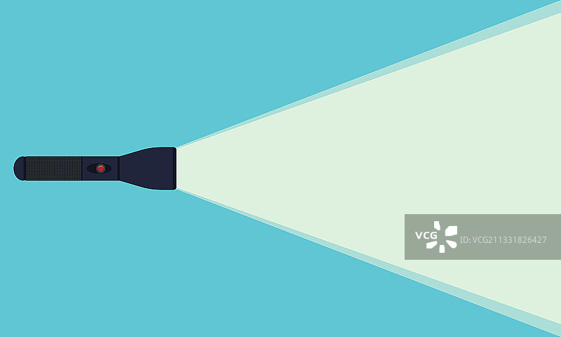 带光束的手电筒文本概念图片素材