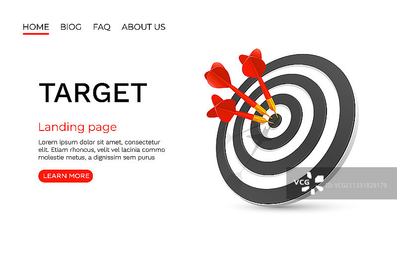 目标落地页banner商业3D图标图片素材