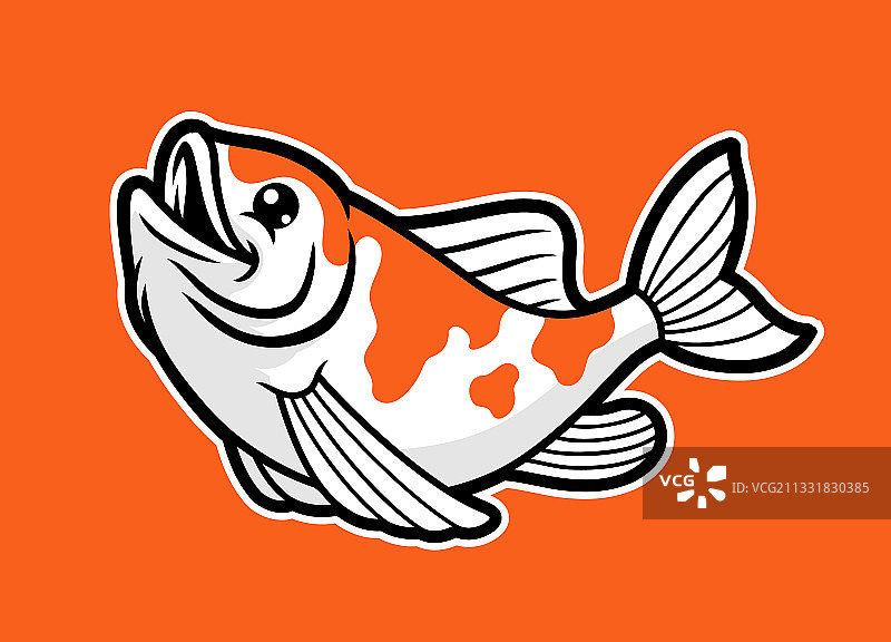 可爱卡通锦鲤鱼图片素材