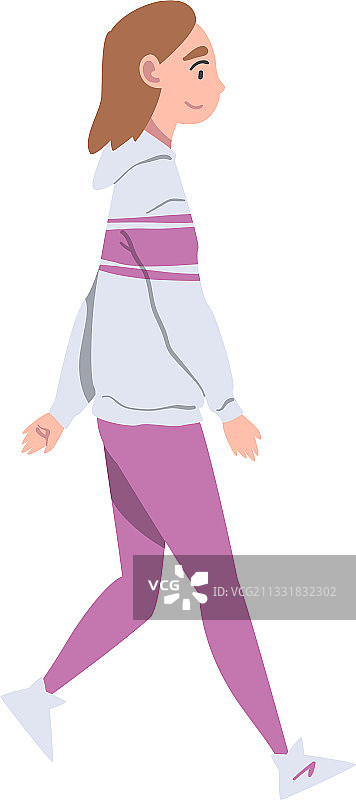 向前迈步的女性角色图片素材