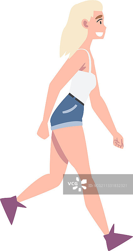 金发短裤女子图片素材