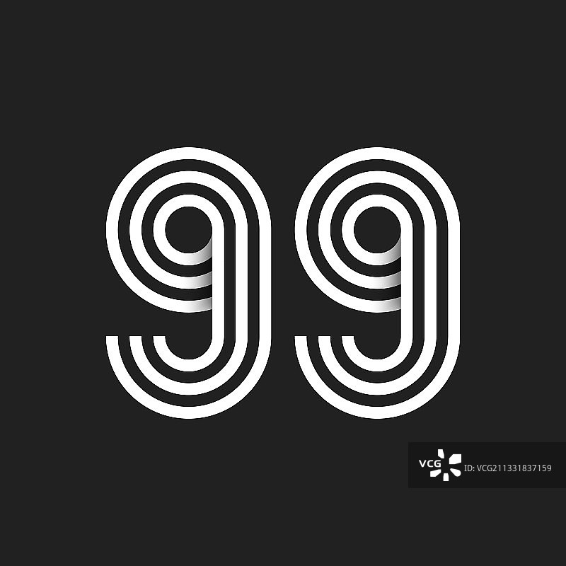 黑白背景数字99图片素材