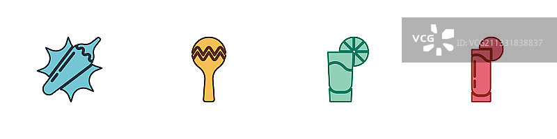 红辣椒豆荚沙锤龙舌兰酒杯图片素材