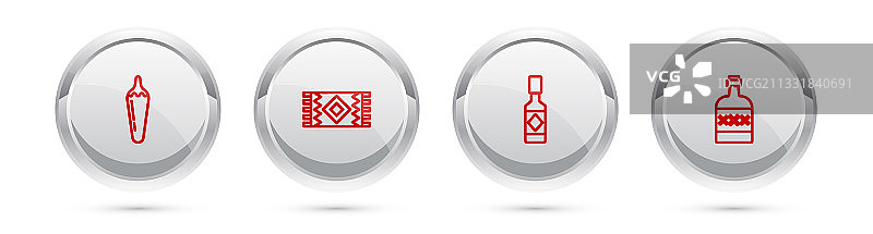 辣椒、墨西哥地毯线条素材图片素材