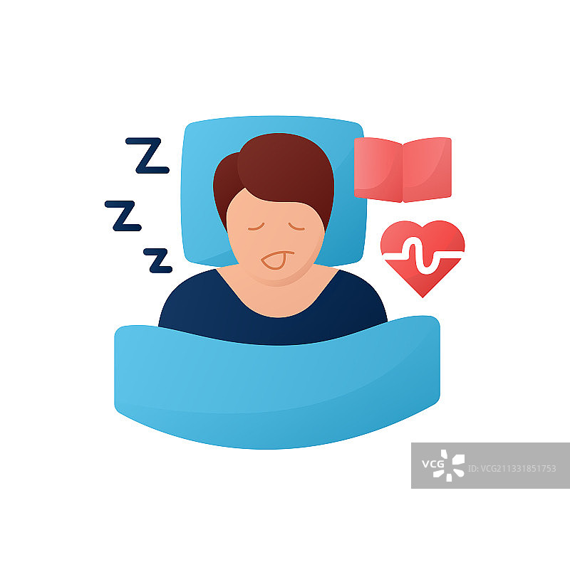 睡眠体验扁平图标图片素材
