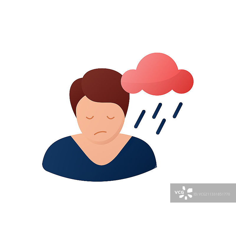 扁平风抑郁症图标图片素材