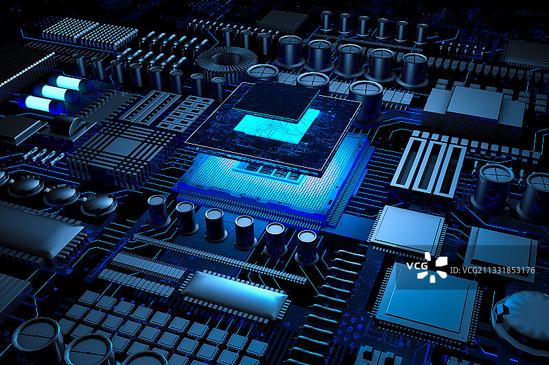 CPU芯片电路图形图片素材