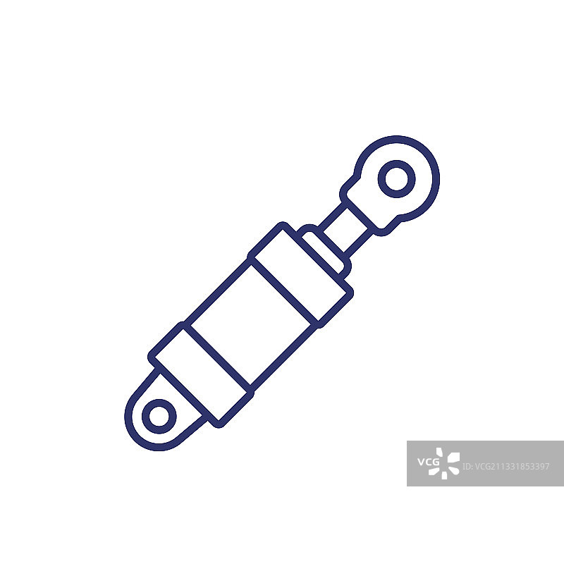 白色线条上的液压缸图标图片素材