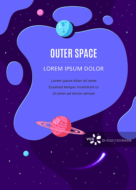 扁平风格外太空概念banner模板图片素材