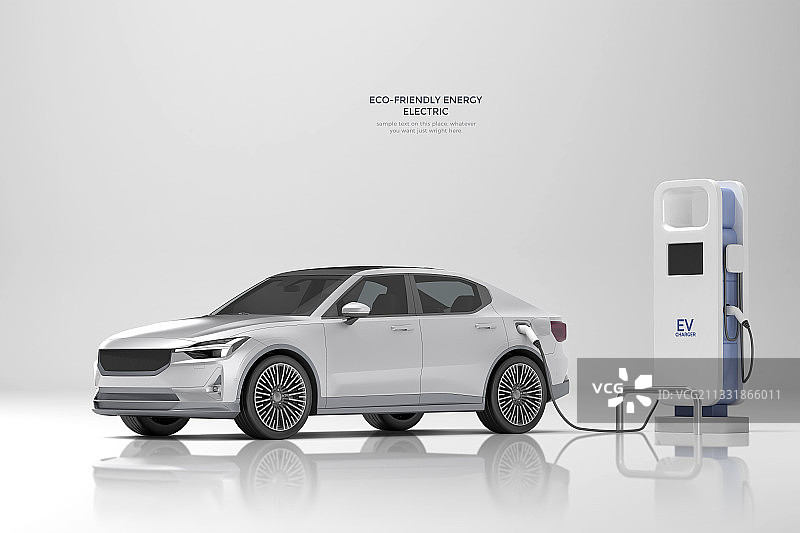 绿色能源电动汽车充电站图片素材