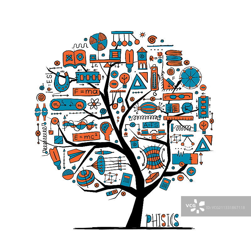 物理概念树设计图标图片素材