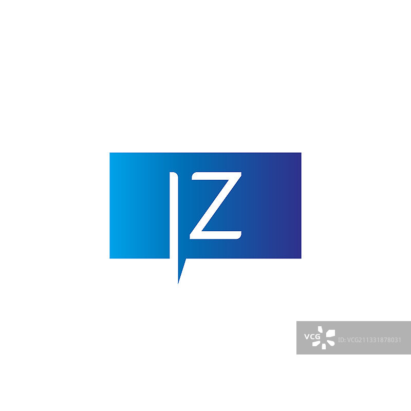 创意字母IZ方形标志设计图片素材