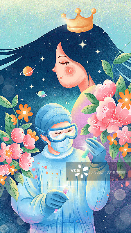 敬重女性医护抗疫人员图片素材