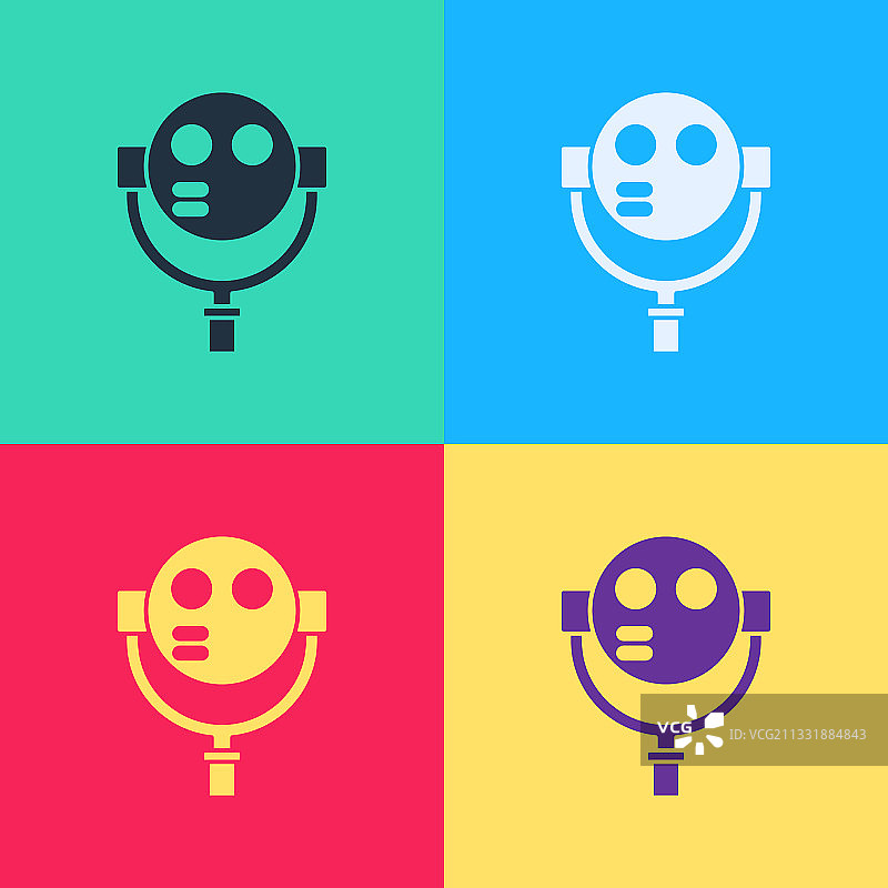 波普艺术风格的游客双筒望远镜图标图片素材