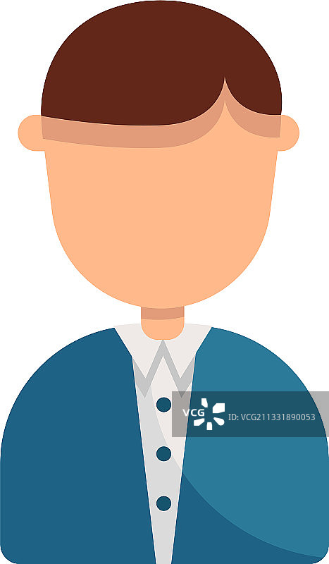 穿着蓝色外套的男人，白色背景图片素材