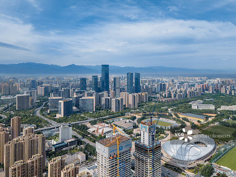 西安航拍-锦业路图片素材