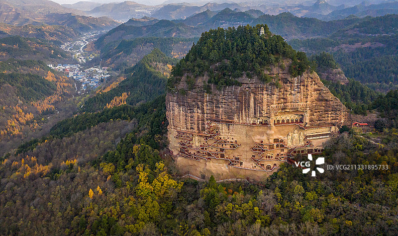 麦积山石窟图片素材