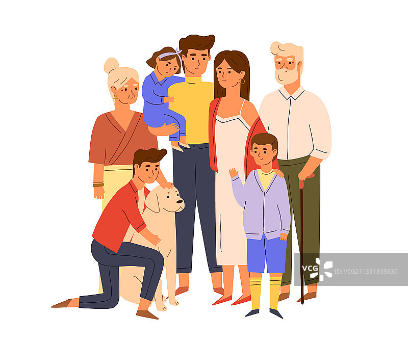 大家庭成员合影图片素材