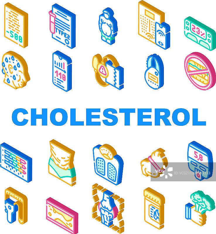 胆固醇超重图标合集图片素材