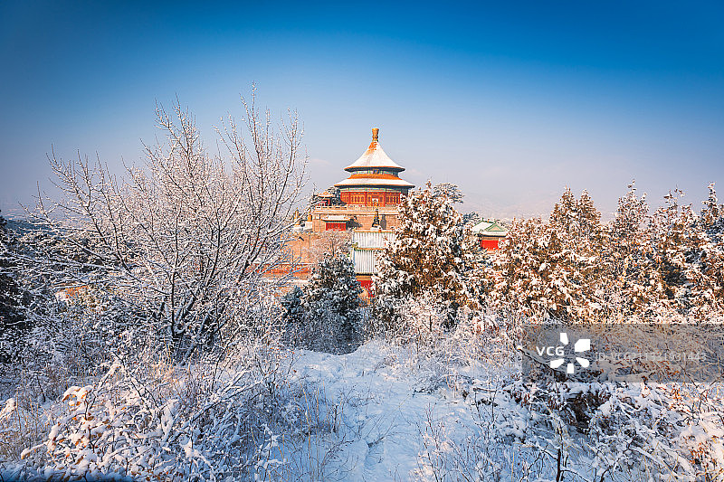 普乐寺雪景图片素材
