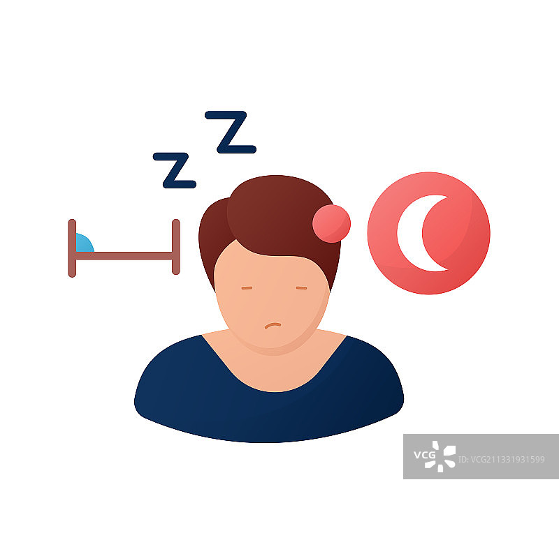 梦游扁平图标图片素材