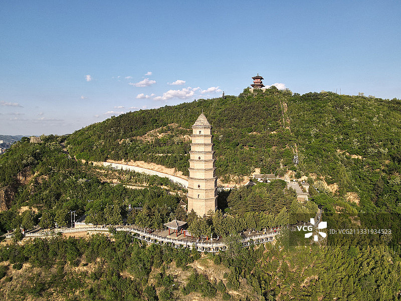 陕西省延安市宝塔山风光图片素材