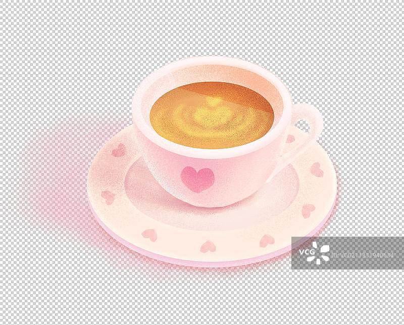 粉色咖啡杯少女图片素材