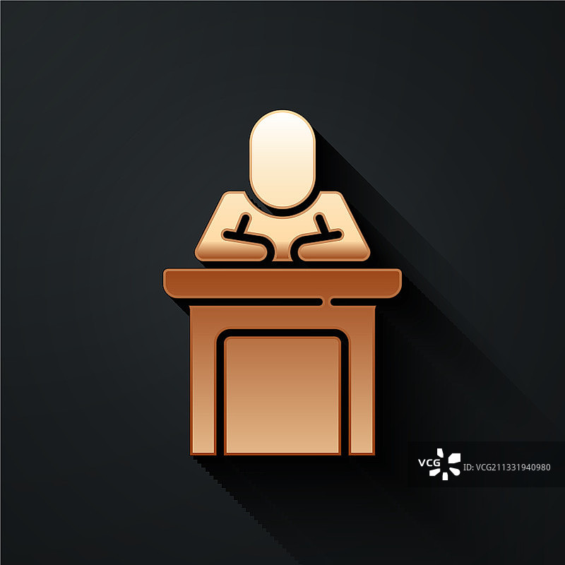 金色扬声器图标，黑色背景图片素材