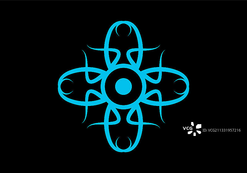 蓝色十字架符号或装饰图片素材