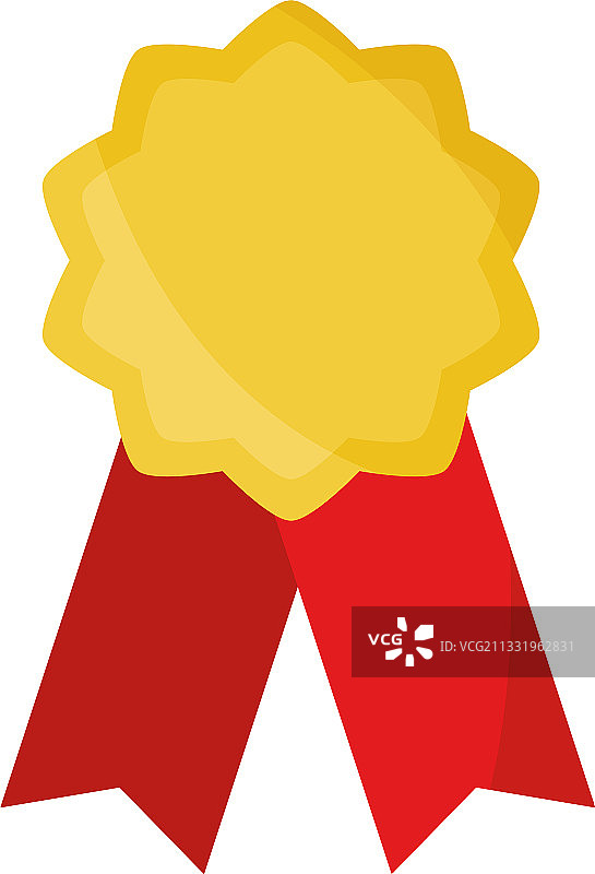 花结缎带奖质量图标扁平设计图片素材