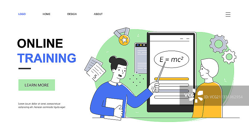 在线培训或在线学习抽象概念图片素材