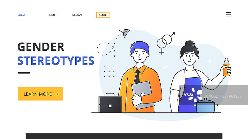 抽象的性别刻板印象概念图片素材