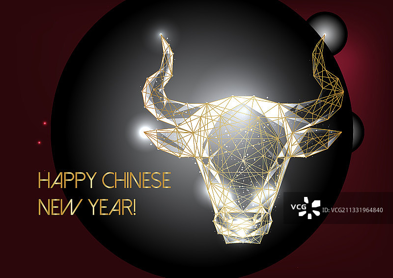 未来感中国新年贺卡模板图片素材