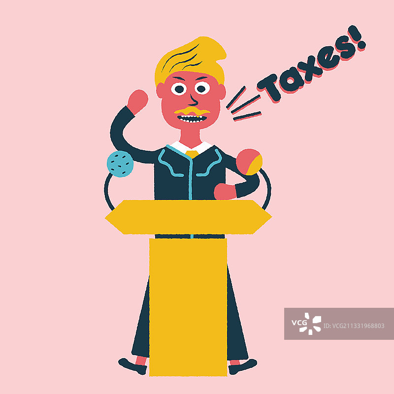 政治演讲者在讲台上呼喊图片素材