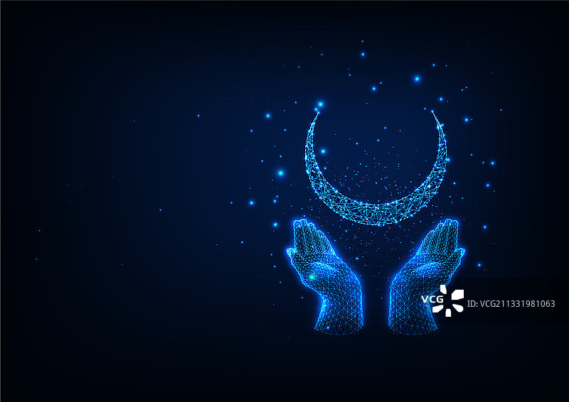 未来主义神秘发光低多边形概念图片素材