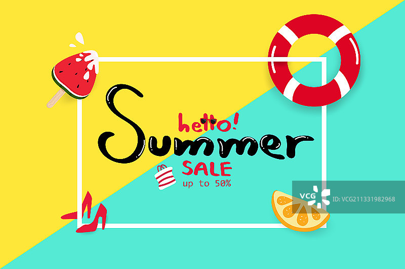 夏日旅游季促销标签图片素材