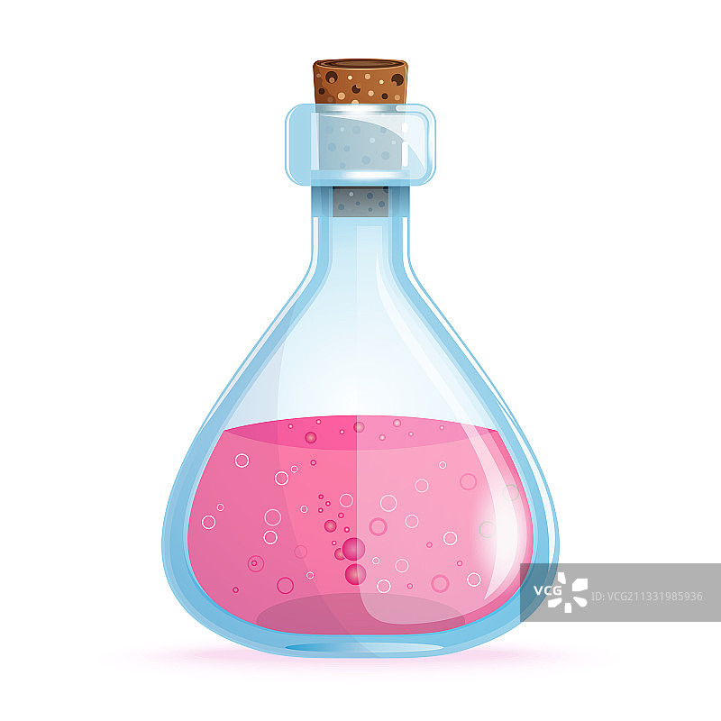 装有粉色魔法药水的罐子图片素材