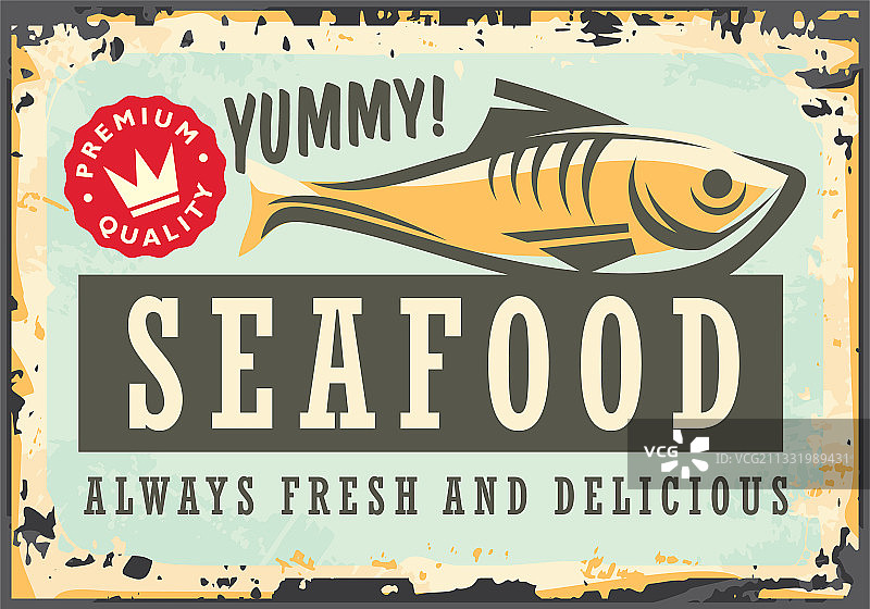 复古海鲜菜单标志图片素材