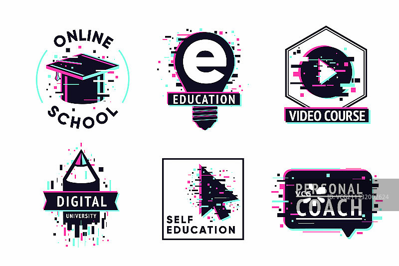互联网学习概念在线学习标志合集图片素材